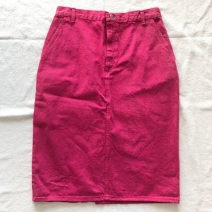 Vintage Wrangler Hot Pink Denim Skirt Midi